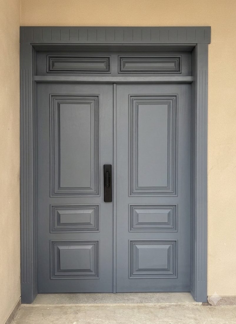 Grey exterior door